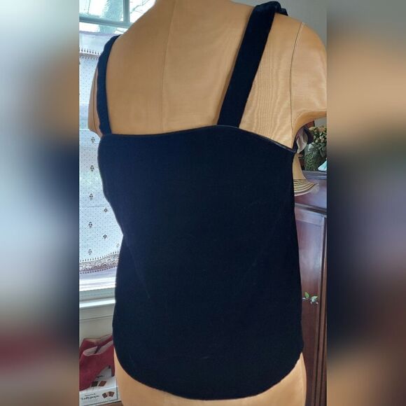 Vintage Albert Nipon Black Velvet Top Semi Crop Style  Vintage Sz 10 - Picture 7 of 9